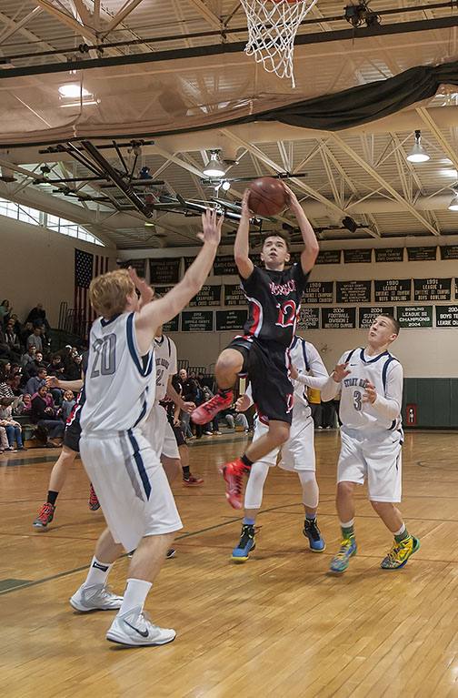 Pierson's Sean Sloane is surrounded by Bears (Photo credit: Sag Harbor Express)