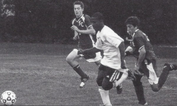 Penn chases down a ball vs. Smithtown Christian
